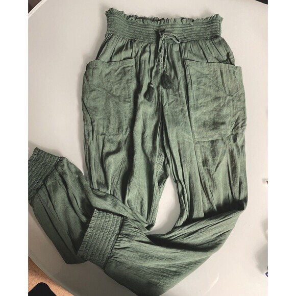 Aerie Pants - Aerie Womens Green Pull On Drawstring Jogger Pants Size Medium